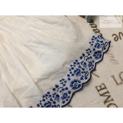 Next 8 év 128 cm kék - fehér hímzett alsószoknyás alkalmi/ elegáns lány szoknya- újszerű,hibátlan