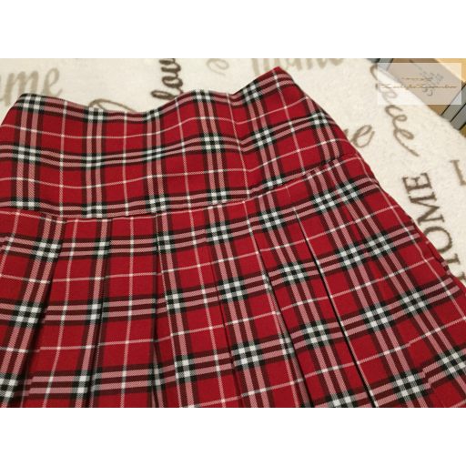 Primark 10-11 év 140-146 cm piros kockás rakott lány szoknya - újszerű,hibátlan