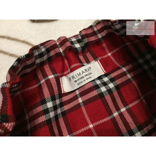 Primark 10-11 év 140-146 cm piros kockás rakott lány szoknya - újszerű,hibátlan