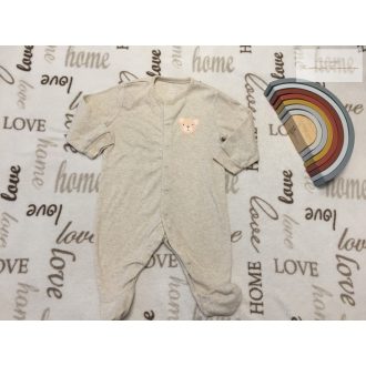   Pure baby 6-9 hó 68-74 cm bézs, maci fej mintás pamut rugdalózó - újszerű.hibátlan