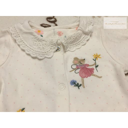 Next up to 3 month 6 kg   ballerina kisegér-virágmintás pamut lány rugdalózó-újszerű,hibátlan