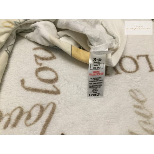 George 3-6 hó 62-68 cm tigris- oroszlán - zsiráf mintás pamut  fiú rugdalózó/ kezeslábas -újszerű,hibátlan