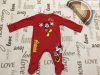 Disney up to 3 month 62 cm 6,5 kg piros,, Mickey mintás  pamut fiú rugdalózó - új, címkés