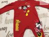 Disney up to 3 month 62 cm 6,5 kg piros,, Mickey mintás  pamut fiú rugdalózó - új, címkés