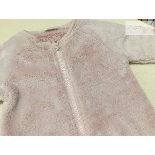 Next 3-6 hó  68 cm rózsaszín, csillag mintás vastagabb plüss   lány rugdalózó-újszerű, hibátlan