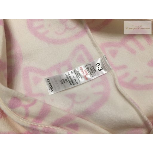 George 0 - 3 hó 56 -62 cm rózsaszín cica fej mintás puha polár lány rugdalózó-újszerű,hibátlan