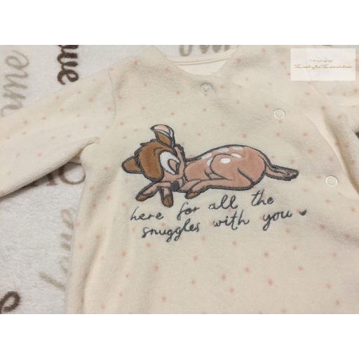 Disney at George újszülöttre való 4,1 kg bézs, Bambi mintás puha polár lány  rugdalózó újszerű,hibátlan