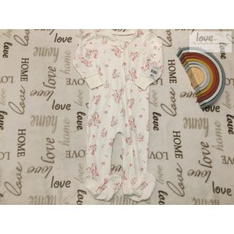   Matalan 12 - 18  hó 80 - 86  cm  színes virágmintás, cipzáros pamut lány rugdalózó- új, címkés