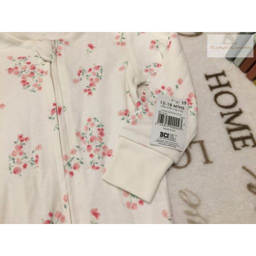 Matalan 12 - 18  hó 80 - 86  cm  színes virágmintás, cipzáros pamut lány rugdalózó- új, címkés