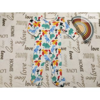   Matalan 9 -12 hó 74 -80 cm  színes dinó mintás,cipzáros  vékony pamut fiú rugdalózó újszerű,hibátlan