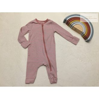   F§F 3-6 hó  68 cm 8 kg bézs - tégla színű cipzáros pamut rugdalózó -újszerű,hibátlan