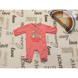   Next 2,3 kg rózsaszín, nyuszi mintás I Love my Daddy feliratos pamut lány rugdalózó- új, szettet bontottam