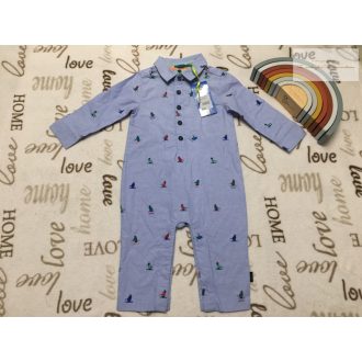   Ted Baker 9-12 hó 74-80 cm pingvin mintás vékonyabb vászon fiú shromper/ kezeslábas/ rugdalózó- új, címkés