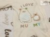 M§S újszülöttre való,50 cm, 3,2 kg maci mintás I Love Mummy feliratos pamut  rugdalózó-újszerű,hibátlan