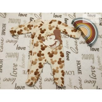   Disney at George 3-6 hó 62-68 cm bézs - barna, Mickey mintás puha polár fiú rugdalózó- újszerű,hibátlan