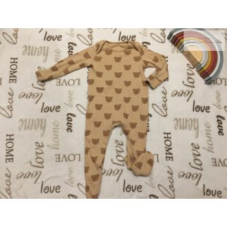 George 6-9 hó 68-74 cm világos barna, maci fej mintás pamut fiú rugdalózó  -  újszerű,hibátlan   George 6-9 hó 68-74 cm világos barna, maci fej mintás pamut fiú rugdalózó  -  újszerű,hibátlan