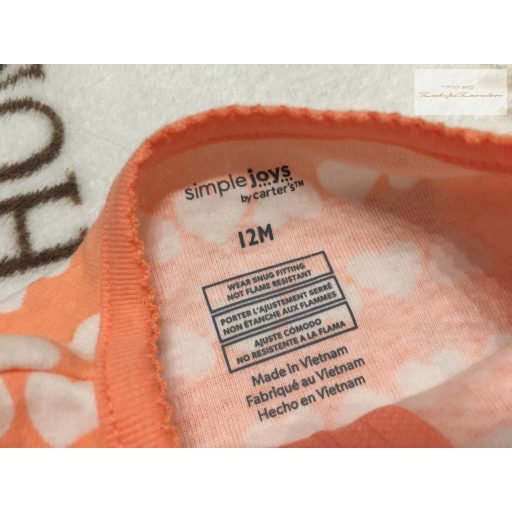 Carter's  9-12 hó 74-80 cm szív és panda mintás pamut lány rugdalózó - új, szettet bontottam