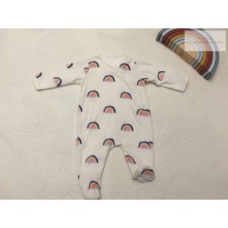   George 0 - 3 hó 56 -62 cm szivárvány mintás puha polár lány rugdalózó -újszerű,hibátlan