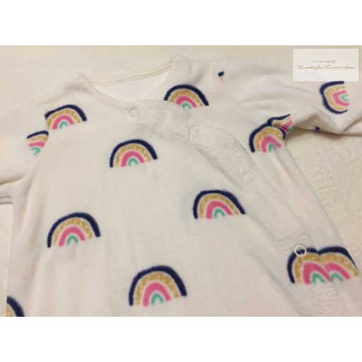 George 0 - 3 hó 56 -62 cm szivárvány mintás puha polár lány rugdalózó -újszerű,hibátlan