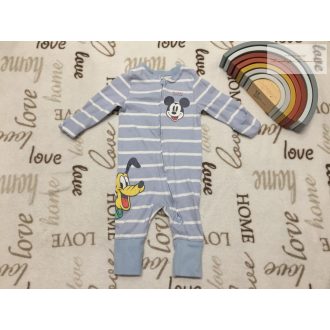 Disney at Primark 0-3 hó 56-62 cm kék csíkos, Mickey -Pluto mintás pamut fiú rugdalózó-újszerű,hibátlan   Disney at Primark 0-3 hó 56-62 cm kék csíkos, Mickey -Pluto mintás pamut fiú rugdalózó-újszerű,hibátlan