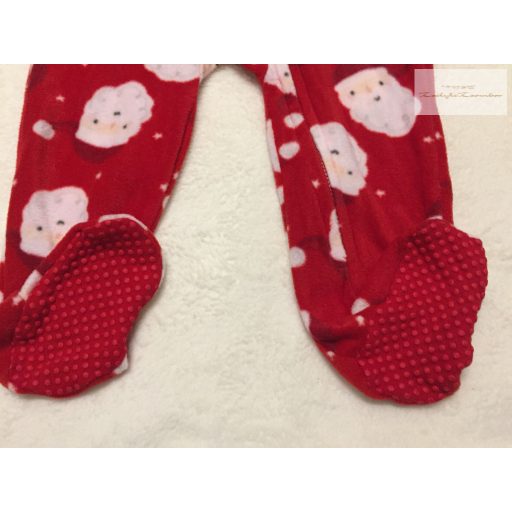 Matalan 9 -12 hó 74 -80 cm piros, télapó mintás vékony polár rugdalózó - újszerű,hibátlan- karácsonyi