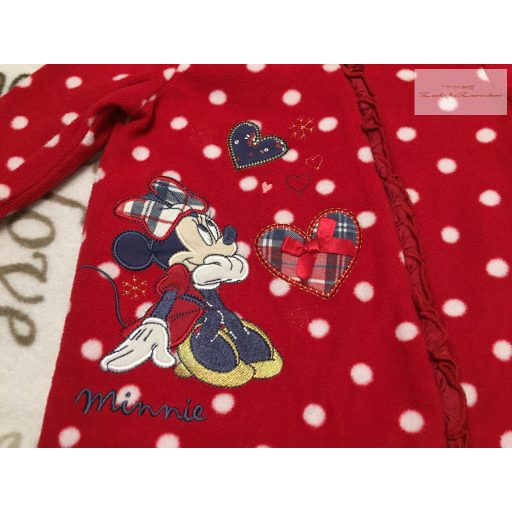 Disney at George 6 - 9 hó 68-74 cm piros, Minnie mintás puha polár lány rugdalózó- újszerű,hibátlan