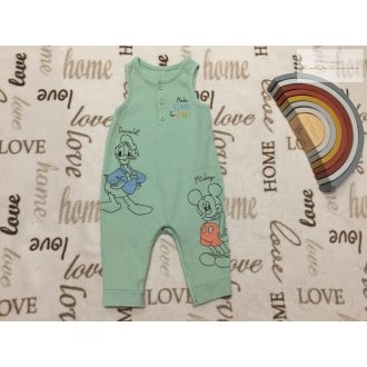   Disney at Primark 3-6 hó 62-68 cm zöld, Donald- Mickey mintás pamut fiú kantáros nadrág-újszerű,hibátlan