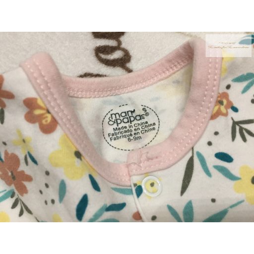Mamas§Papas 6-9 hó 68-74 cm virágmintás pamut lány rugdalózó - újszerű,hibátlan