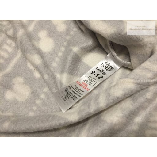 Disney at George 9 - 12 hó  74-80 cm szürke, Mickey fej mintás puha fleece/ polár fiú rugdalózó -újszerű,hibátlan