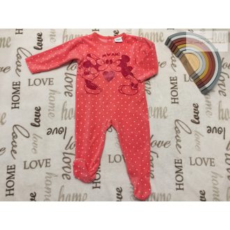 Disney 9-12 hó 80 cm 11 kg rózsaszín, fehér pöttyös, Minnie  mintás  puha polár  lány rugdalózó - újszerű,hibátlan   Disney 9-12 hó 80 cm 11 kg rózsaszín, fehér pöttyös, Minnie  mintás  puha polár  lány rugdalózó - újszerű,hibátlan