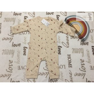 Matalan 3-6 hó 62-68 cm bézs, apró virágmintás bolyhos belsejű puha pamut lány rugdalózó/ kezeslábas--új, címkés   Matalan 3-6 hó 62-68 cm bézs, apró virágmintás bolyhos belsejű puha pamut lány rugdalózó/ kezeslábas--új, címkés