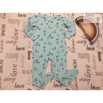   George 18  - 24 hó  86 - 92 cm kék, tigris-zebra-elefánt  mintás  pamut  fiú rugdalózó-újszerű,hibátlan