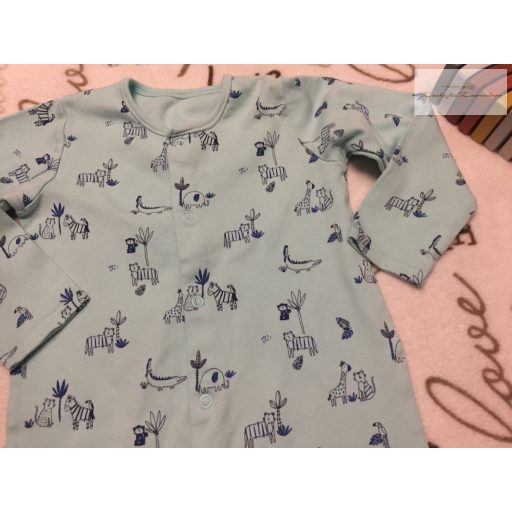 George 18  - 24 hó  86 - 92 cm kék, tigris-zebra-elefánt  mintás  pamut  fiú rugdalózó-újszerű,hibátlan