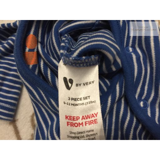 V by Very 9-12 hó 74-80 cm kék csíkos dinó mintás pamut fiú rugadalózó- újszerű,hibátlan