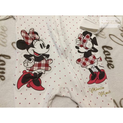 Disney at Primark 3-6 hó 62-68 cm Minnie mintás vékony pamut lány cipzáros rugdalózó -újszerű,hibátlan