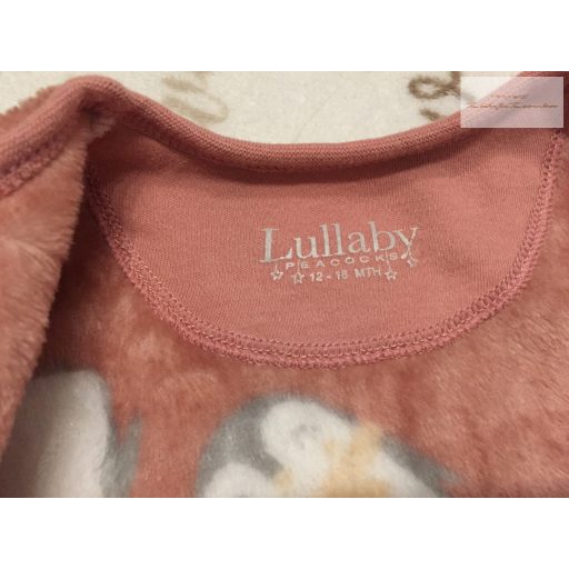 Lullaby 12-18 hó 80-86 cm pingvin mintás vastagabb polár lány kezeslábas/ rugdalózó újszerű,hibátlan