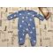 Nutmeg 3-6 hó 62-68  cm világoskék, fehér nagy csillag mintás puha polár fiú tipegő/ rugdalózó újszerű,hibátlan