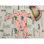 F§F tiny baby 44 cm 2,25 kg rózsaszín, toucan mintás pamut lány rugdalózó - új, átnőtt, csak átmosva