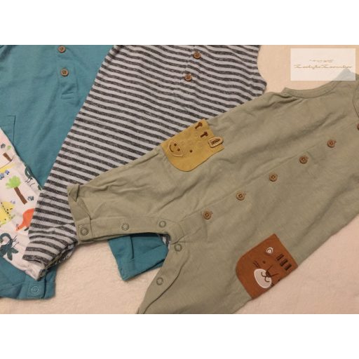 TU, Next 0-3 hó 56-62 cm és 3-6 hó 62-68 cm  vékony pamut fiú rugdalózó/ playsuit szett 4 db - újszerű,hibátlan