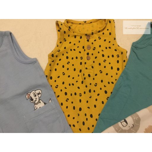  Disney, TU, Matalan  3-6 hó 62-68 cm állat fej mintás-101 kiskutyás pamut ujjatlan playsuit-/ rugdalózó szett 4 db  újszerű,hibátlan