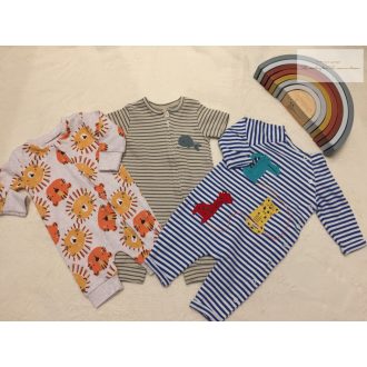   Next, Matalan, Nutmeg újszülött 3,4 kg 50-56 cm - §-3 és up to 3 month pamut fiú lábfej nélküli rugdalózó szett 3 db - újszerű,hibátlan
