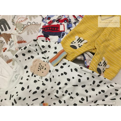 Next, George, Matalan 0-6 hó 56-68 cm 5 db színes mintás pamut rugdalózó szett - újszerű