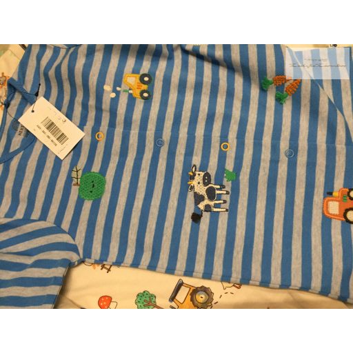 Next 12 - 18 hó 86 cm farm - traktor mintás pamut fiú rugdalózó szett 3 db -új, címkés